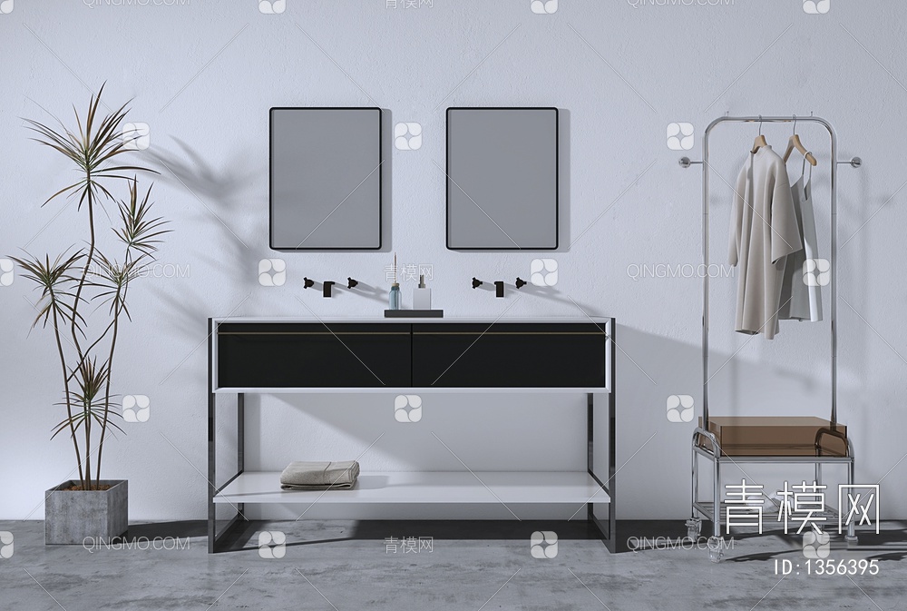 浴室柜3D模型下载【ID:1356395】