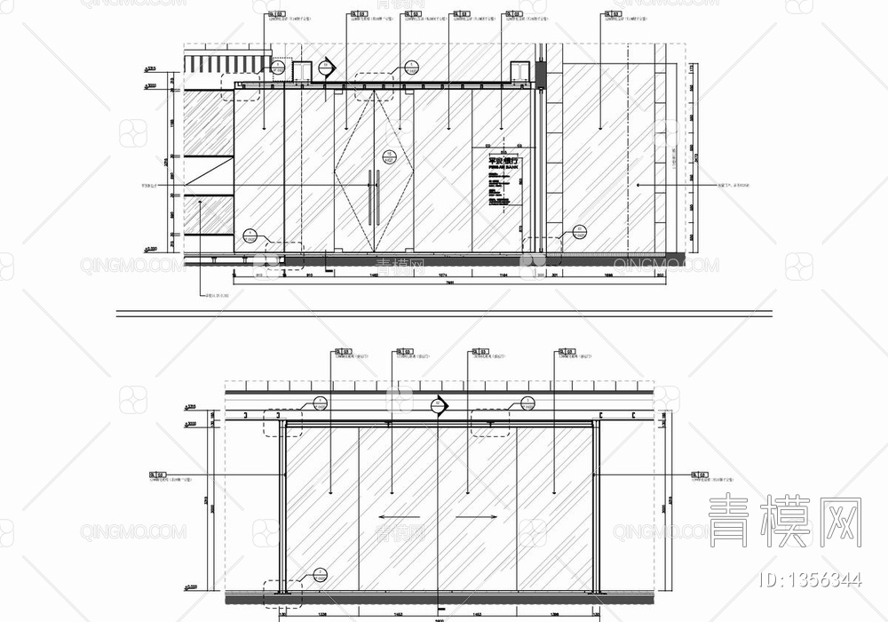 900㎡某银行全套CAD施工图  金融 银行 理财 自助银行【ID:1356344】