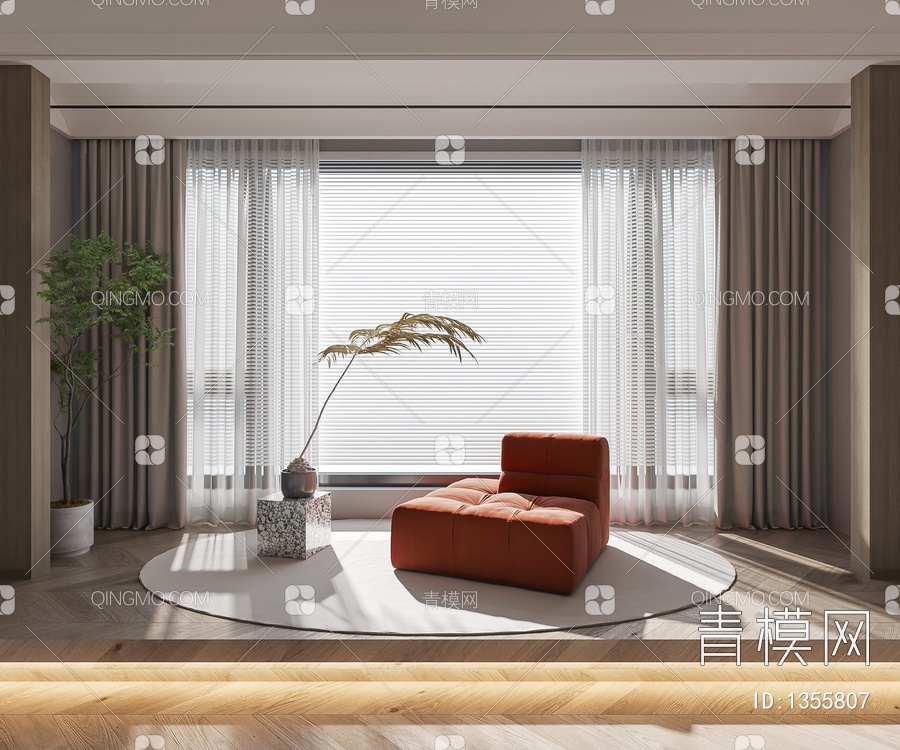 窗帘3D模型下载【ID:1355807】