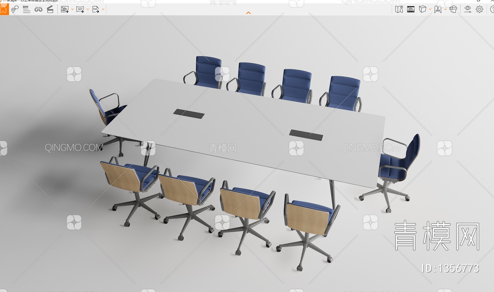 会议桌椅SU模型下载【ID:1356773】