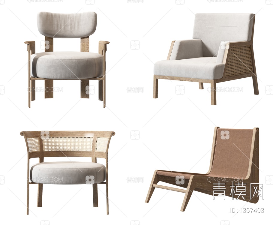 单人沙发3D模型下载【ID:1357403】