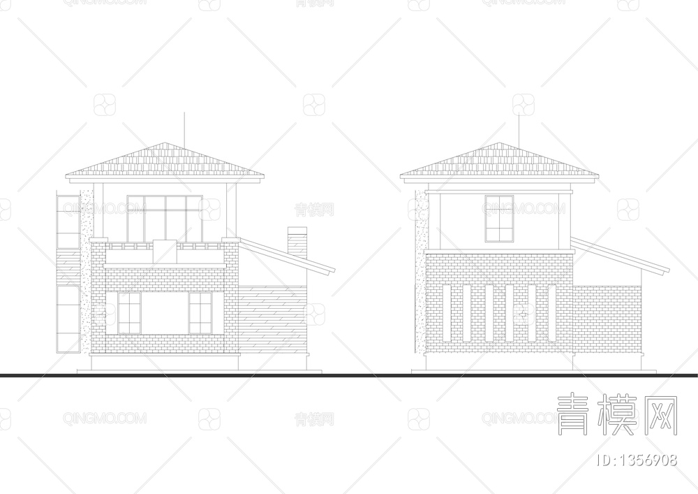 2层独栋别墅整套方案设计图【ID:1356908】