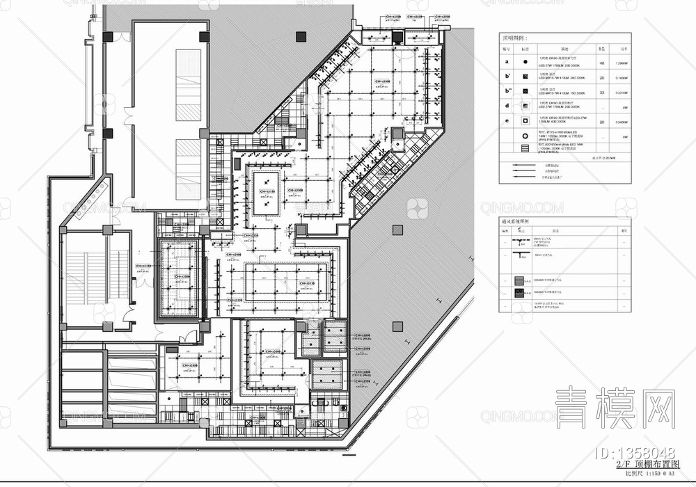 1000㎡精品奢侈品店CAD施工图 卖场 商场 奢侈品专柜 精品店【ID:1358048】