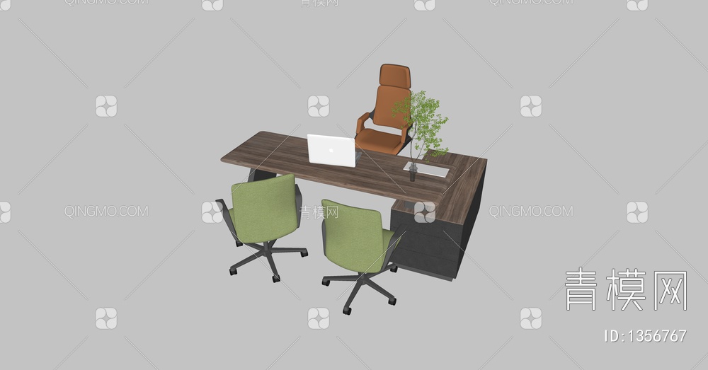 办公桌椅SU模型下载【ID:1356767】