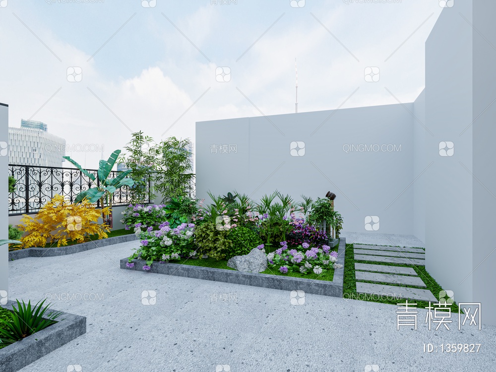 露台花园3D模型下载【ID:1359827】