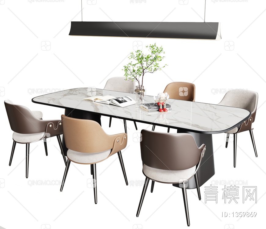 餐桌椅组合3D模型下载【ID:1359869】