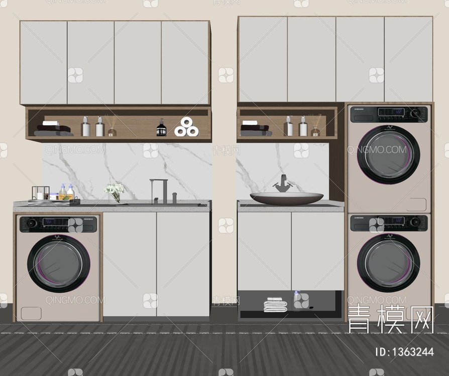 洗衣机柜SU模型下载【ID:1363244】