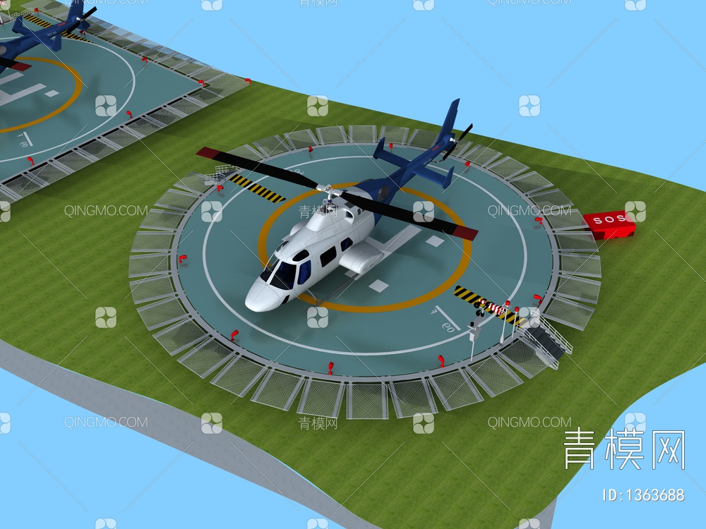 直升机停机坪3D模型下载【ID:1363688】