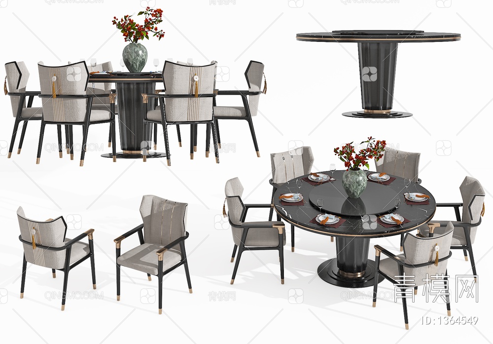 餐桌椅组合3D模型下载【ID:1364549】