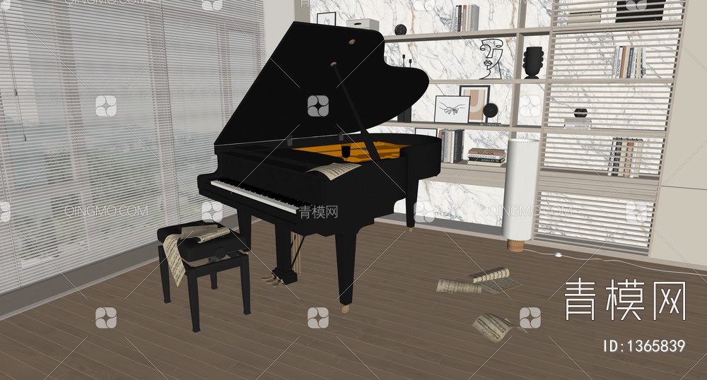 钢琴SU模型下载【ID:1365839】