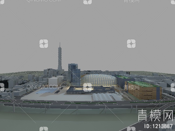 体育园区 高层酒店3D模型下载【ID:1213887】