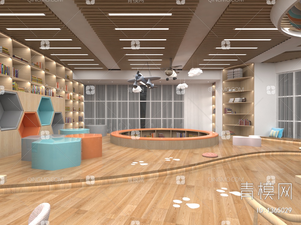 学生阅览室3D模型下载【ID:1365029】