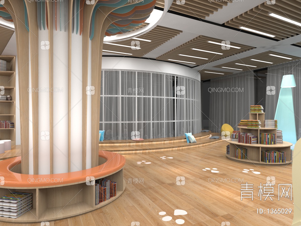 学生阅览室3D模型下载【ID:1365029】