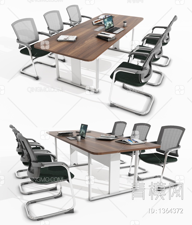 办公桌椅3D模型下载【ID:1364372】
