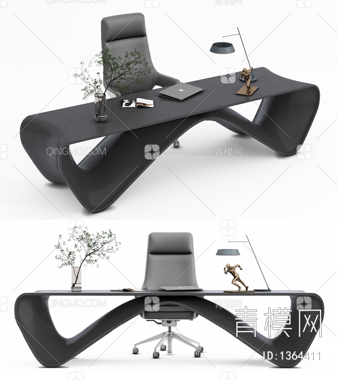 办公桌椅3D模型下载【ID:1364411】