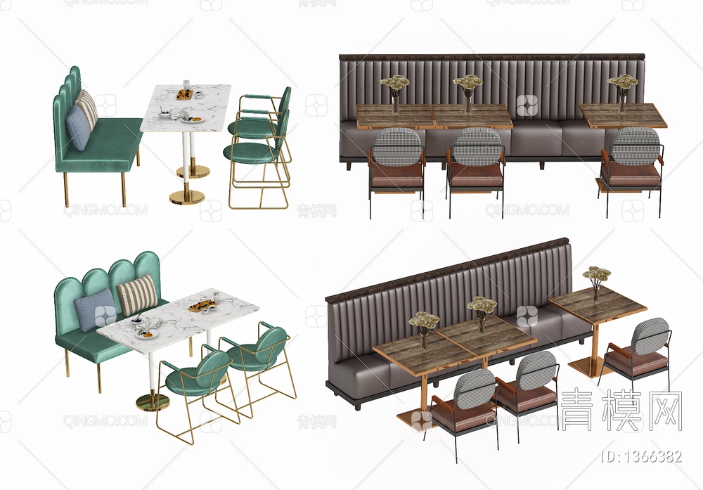 餐桌椅组合3D模型下载【ID:1366382】