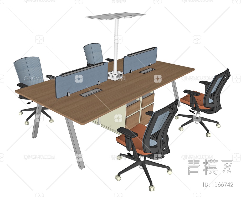 办公桌椅SU模型下载【ID:1366742】