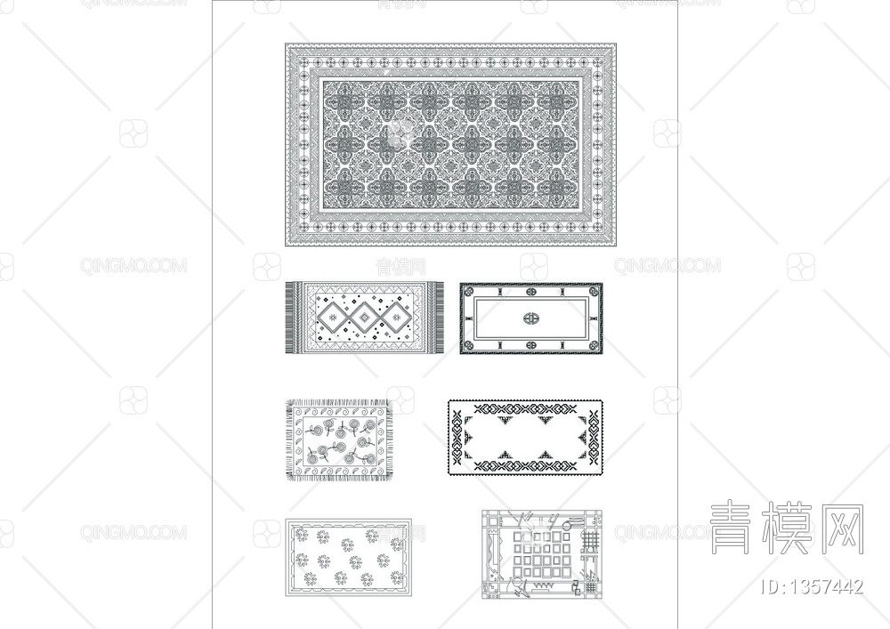 cad地毯素材图【ID:1357442】