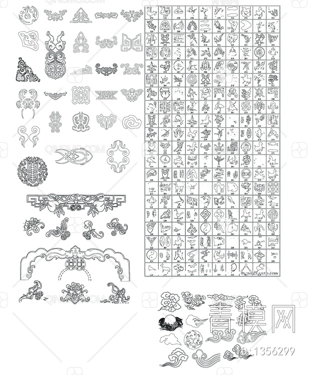 CAD传统吉祥花纹【ID:1356299】