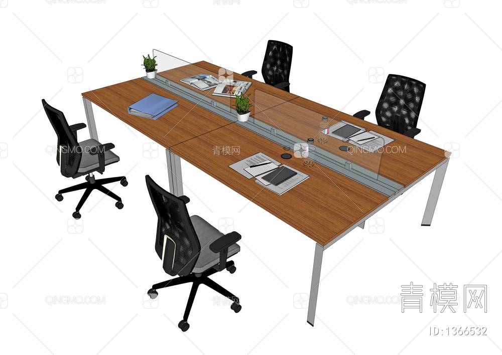 办公桌椅SU模型下载【ID:1366532】