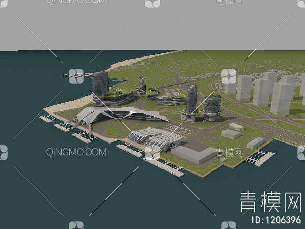 厦门五通航空港 港口3D模型下载【ID:1206396】