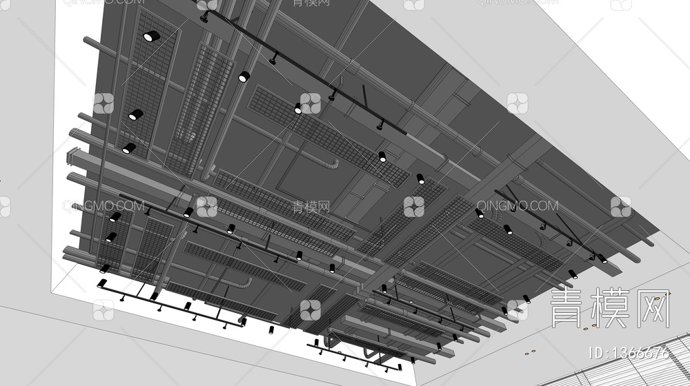 工业吊顶SU模型下载【ID:1366676】