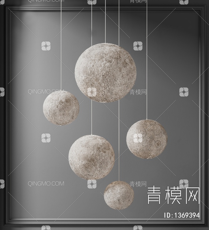月球吊灯3D模型下载【ID:1369394】