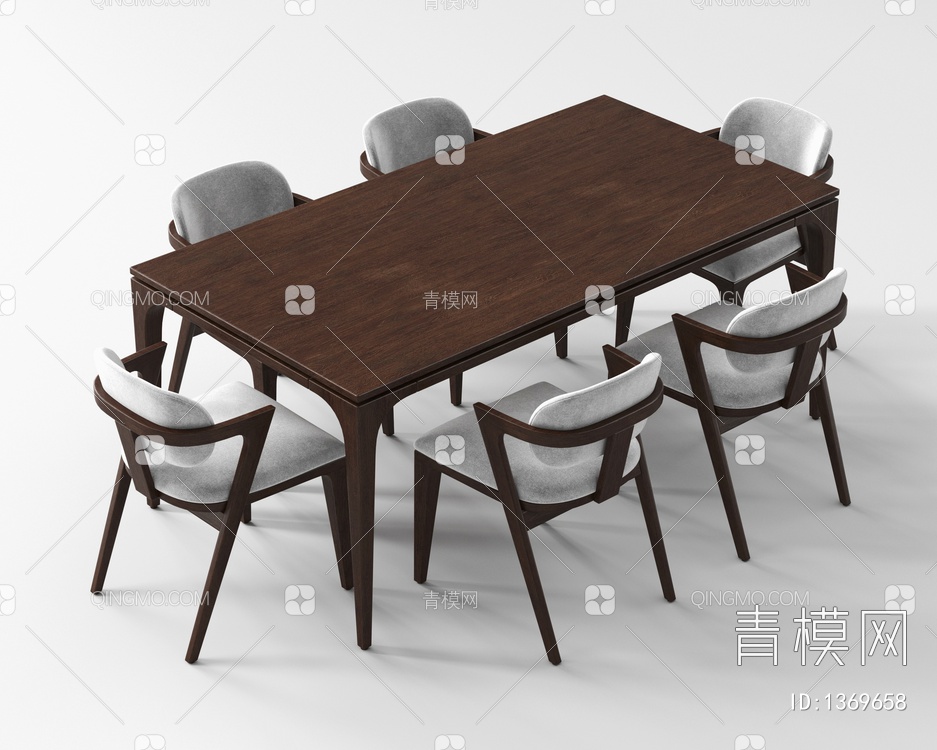 West elm 餐桌椅3D模型下载【ID:1369658】