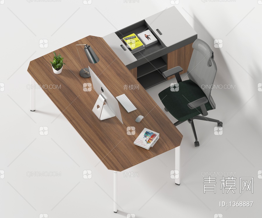 办公桌椅3D模型下载【ID:1368887】