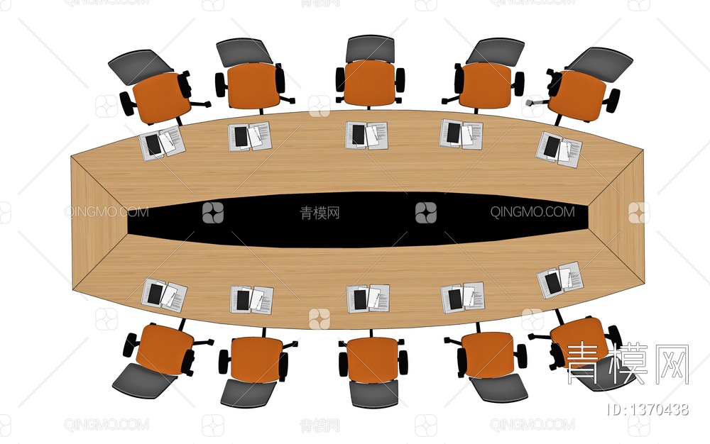 会议桌椅SU模型下载【ID:1370438】
