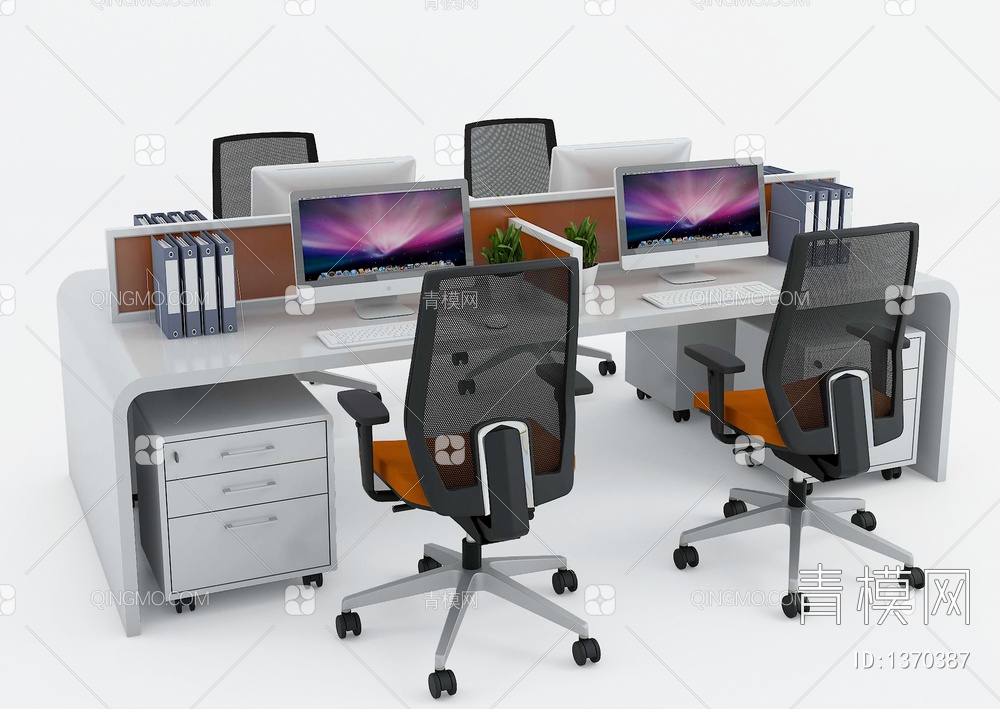 办公桌椅3D模型下载【ID:1370387】