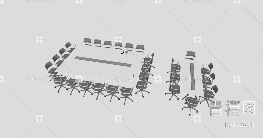 会议桌椅SU模型下载【ID:1370681】