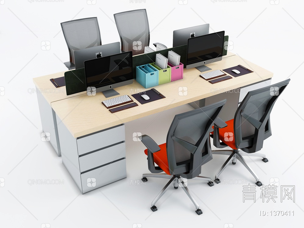 办公桌椅3D模型下载【ID:1370411】