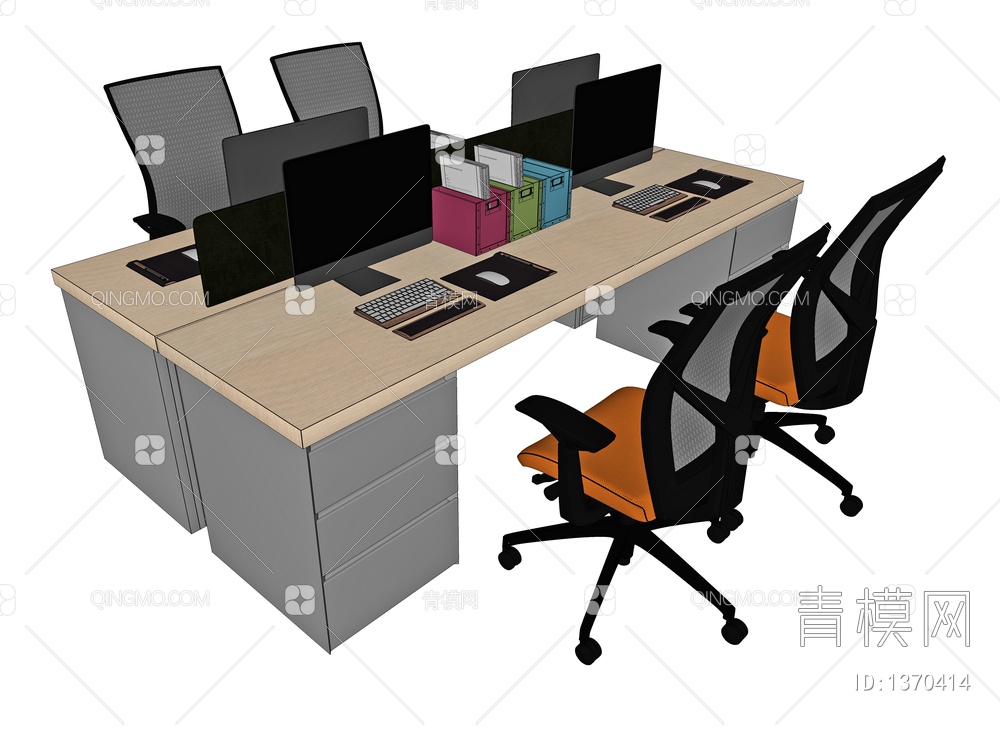 办公桌椅SU模型下载【ID:1370414】