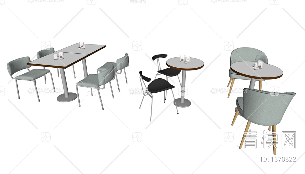 餐桌椅SU模型下载【ID:1370822】