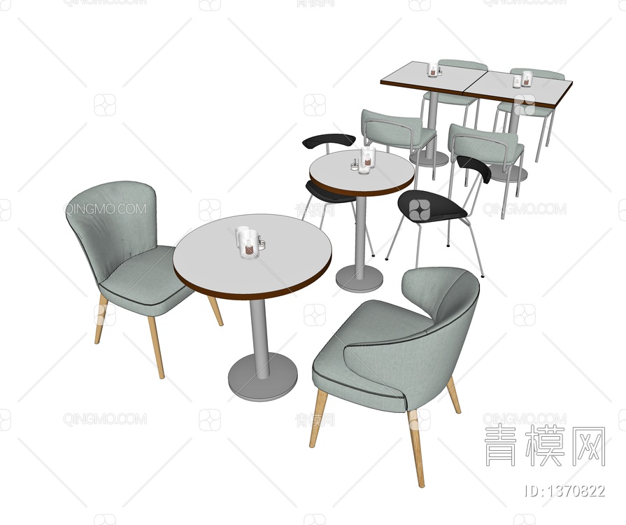 餐桌椅SU模型下载【ID:1370822】