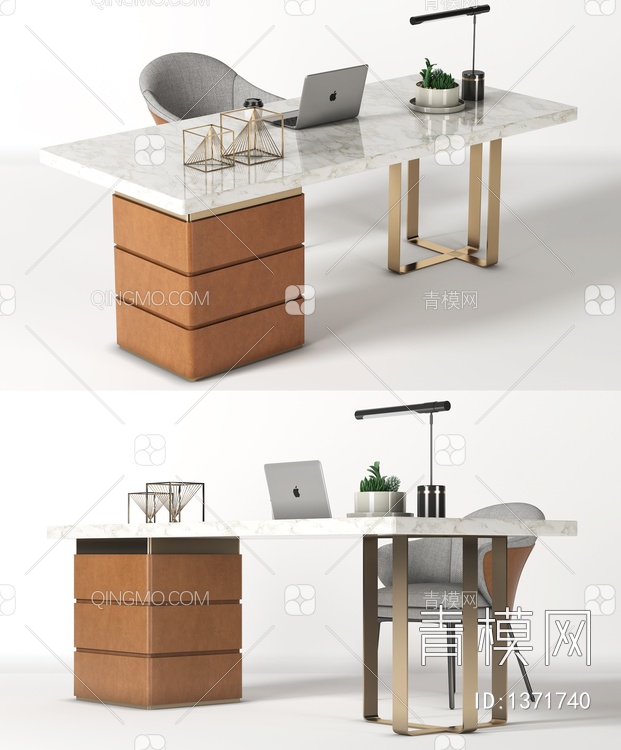 办公桌椅组合3D模型下载【ID:1371740】