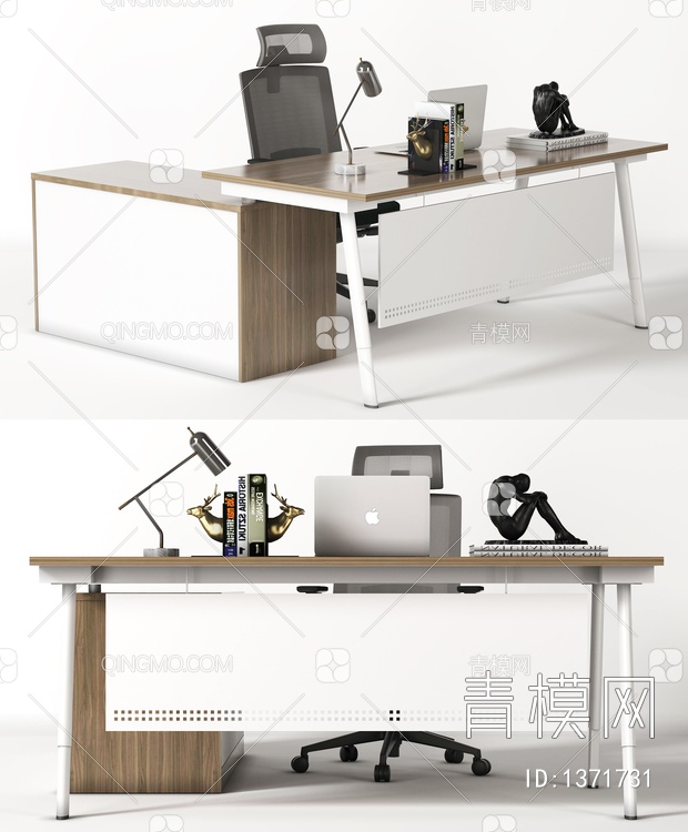 办公桌椅3D模型下载【ID:1371731】
