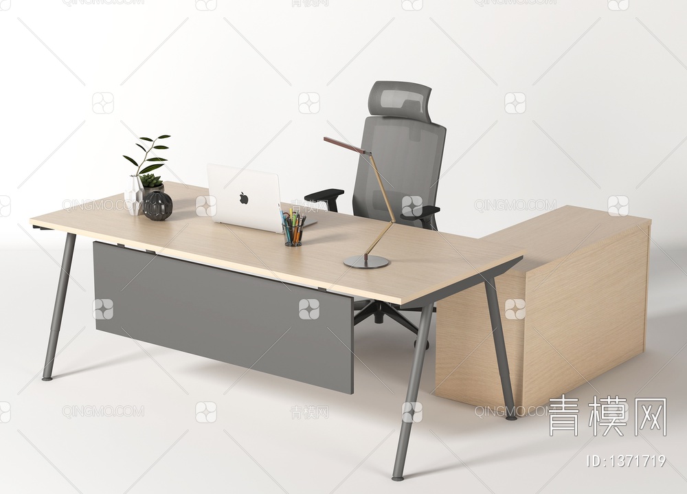 办公桌椅组合3D模型下载【ID:1371719】