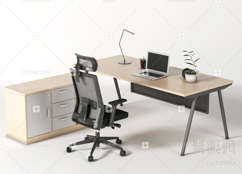 办公桌椅组合3D模型下载【ID:1371719】