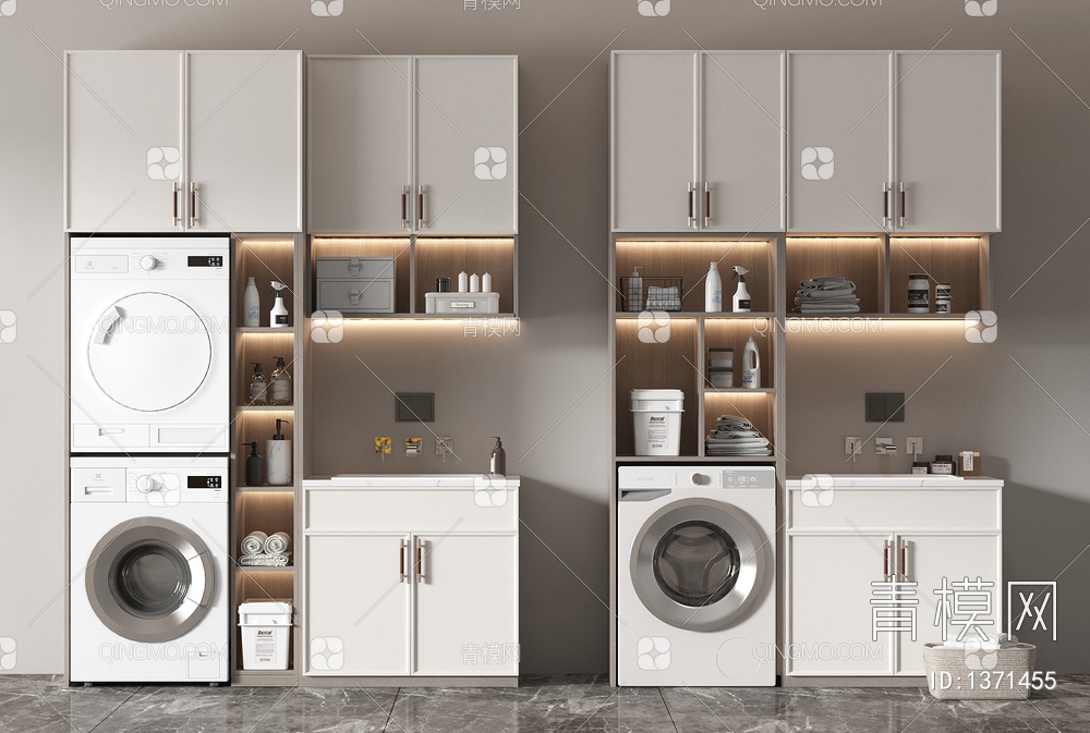 洗衣机柜3D模型下载【ID:1371455】