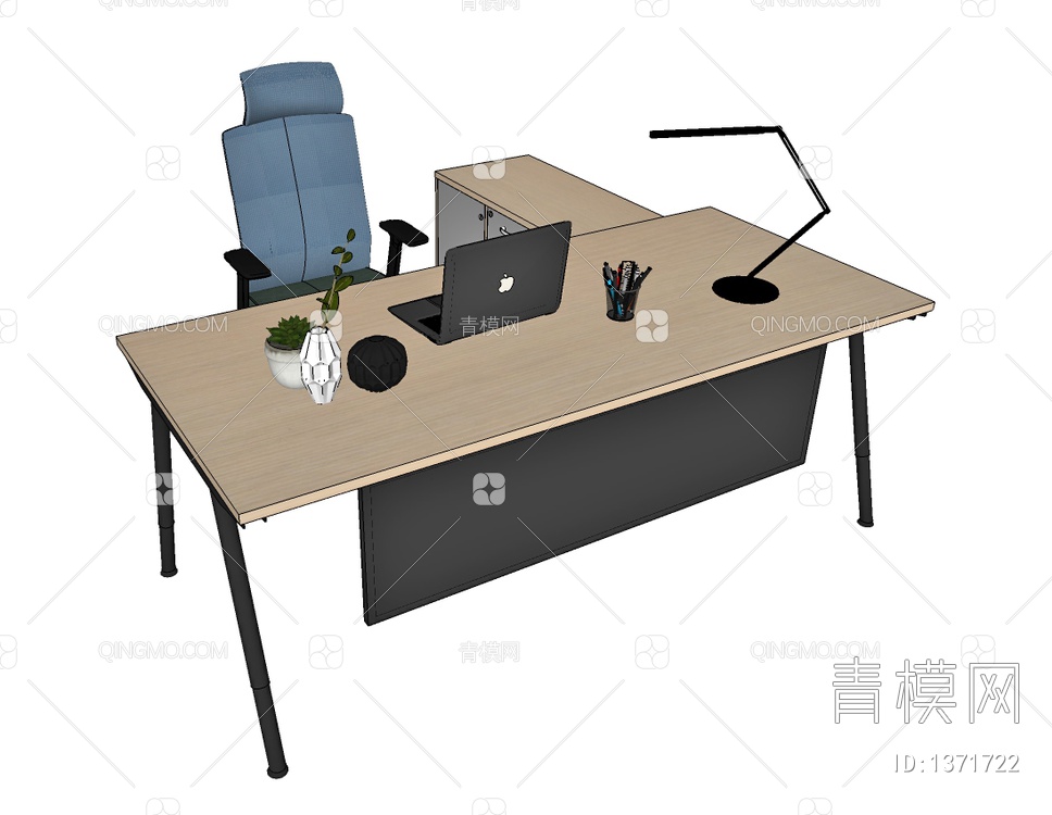 办公桌椅组合SU模型下载【ID:1371722】