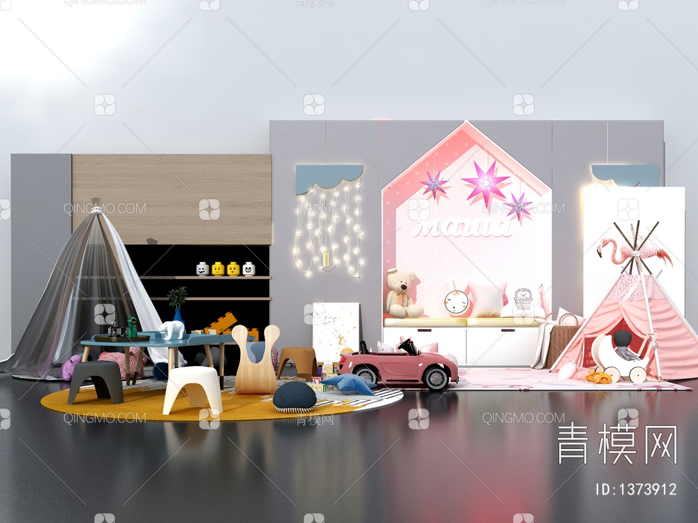 儿童房家具3D模型下载【ID:1373912】