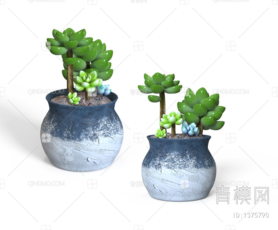 绿色植物 落地盆栽植物3D模型下载【ID:1375790】