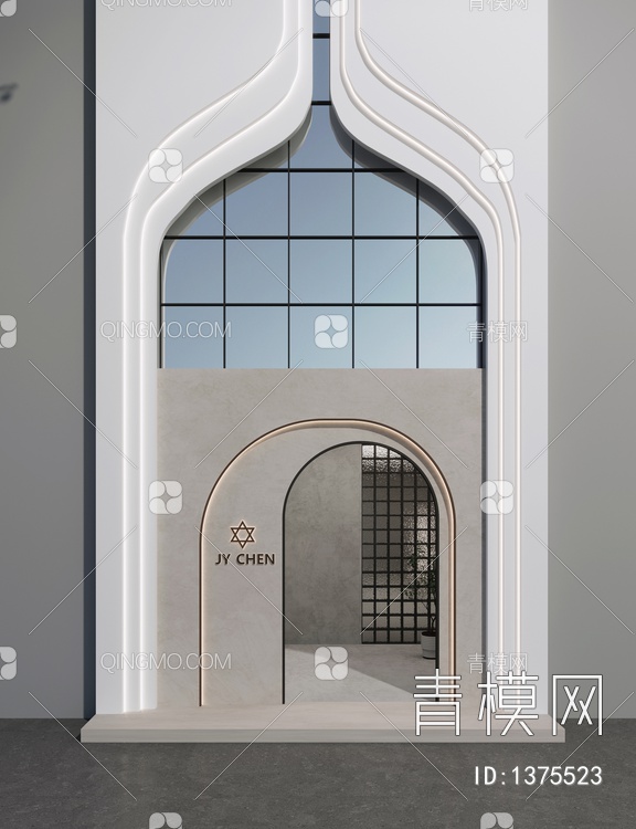 门头，门面，店招，形象墙，店铺，橱窗3D模型下载【ID:1375523】
