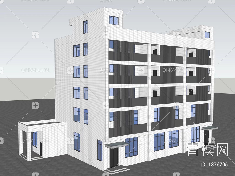 宿舍楼SU模型下载【ID:1376705】