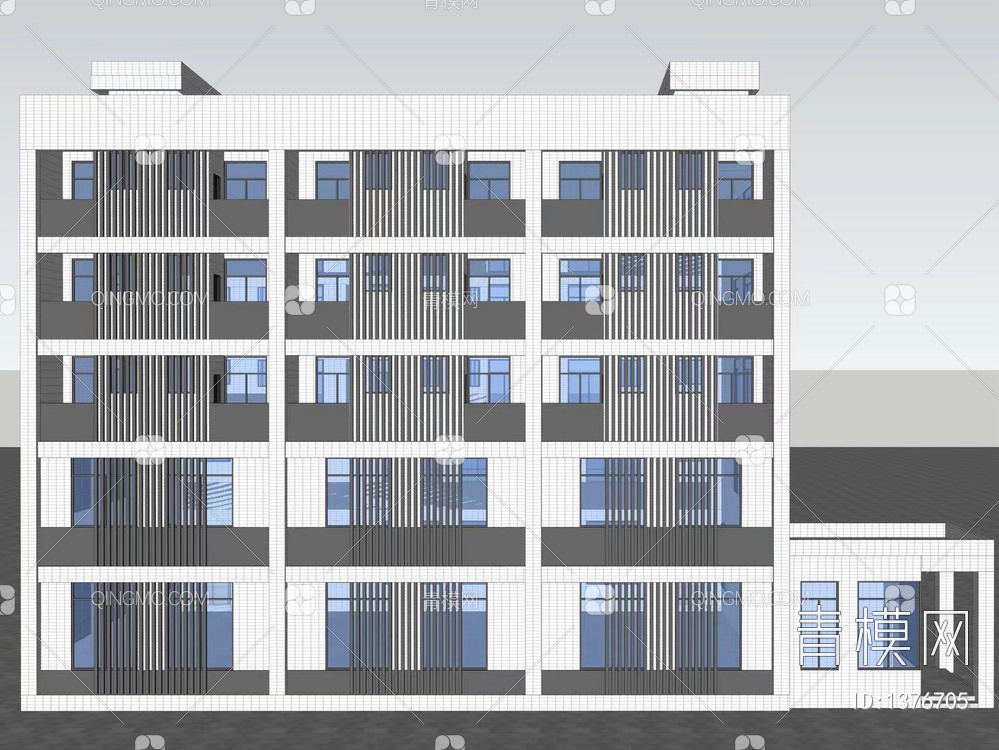 宿舍楼SU模型下载【ID:1376705】