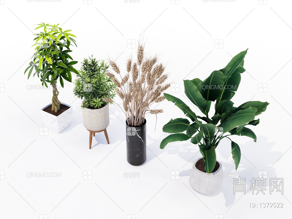 室内植物盆栽盆景SU模型下载【ID:1379522】