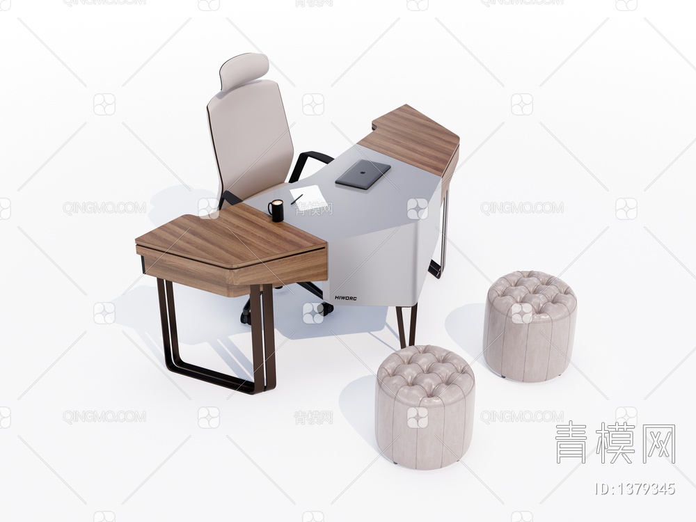 办公桌椅组合SU模型下载【ID:1379345】