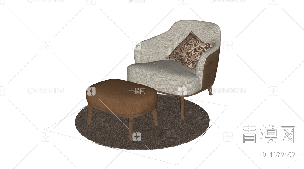 单人沙发椅SU模型下载【ID:1379459】